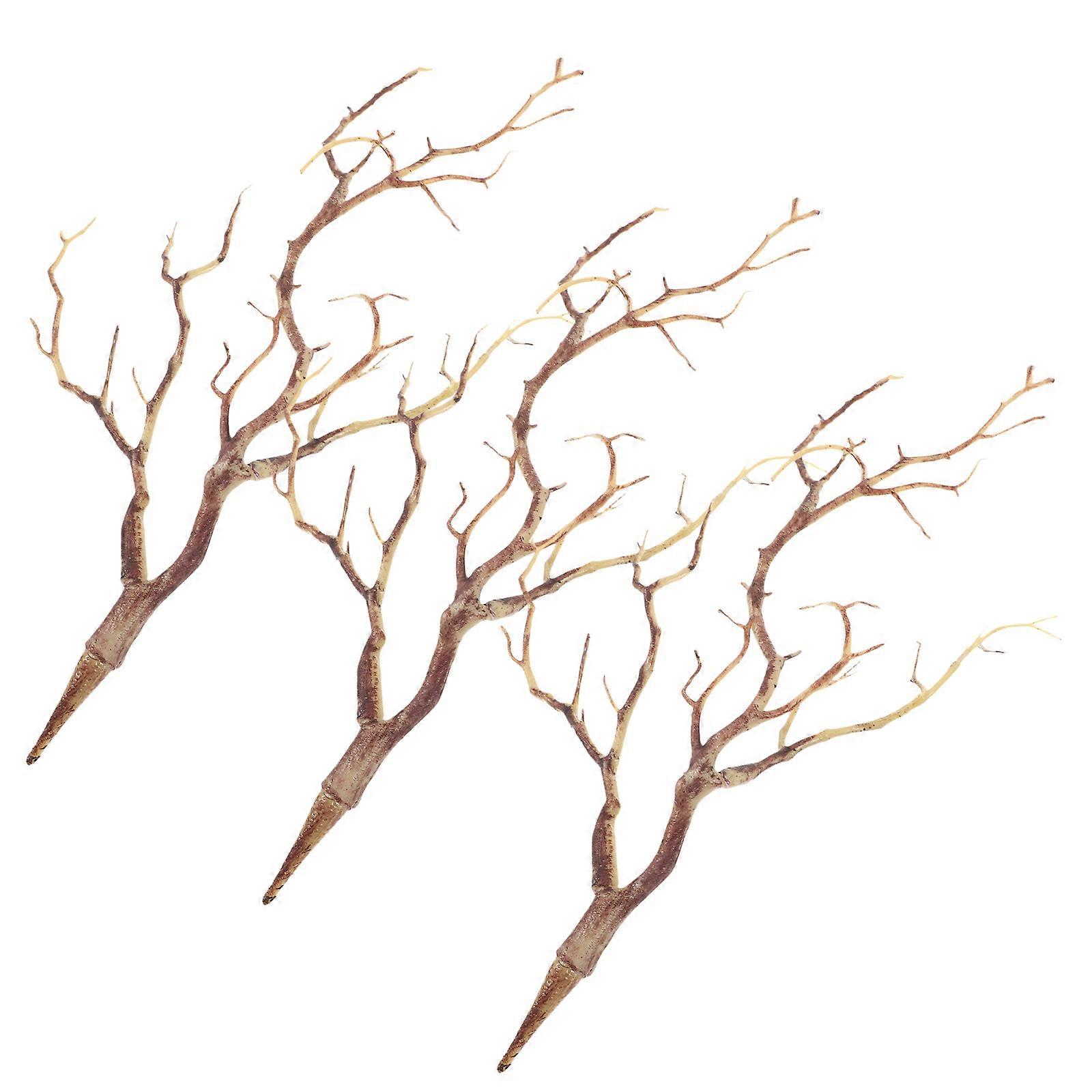 Branch Tree Dry Branches Coffee Colored Plastic Antler Branches for Home Decoration 35x15x1cm 3Pcs