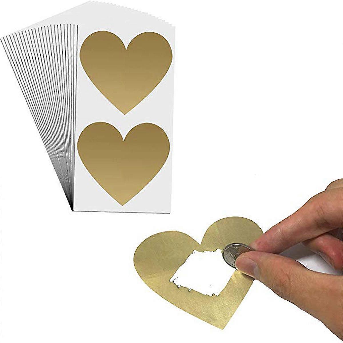 Scratch Off Heart Shape Labels Small Heart Stickers For Baby Showers Weddings Fundraisers Business Events 50Pcs