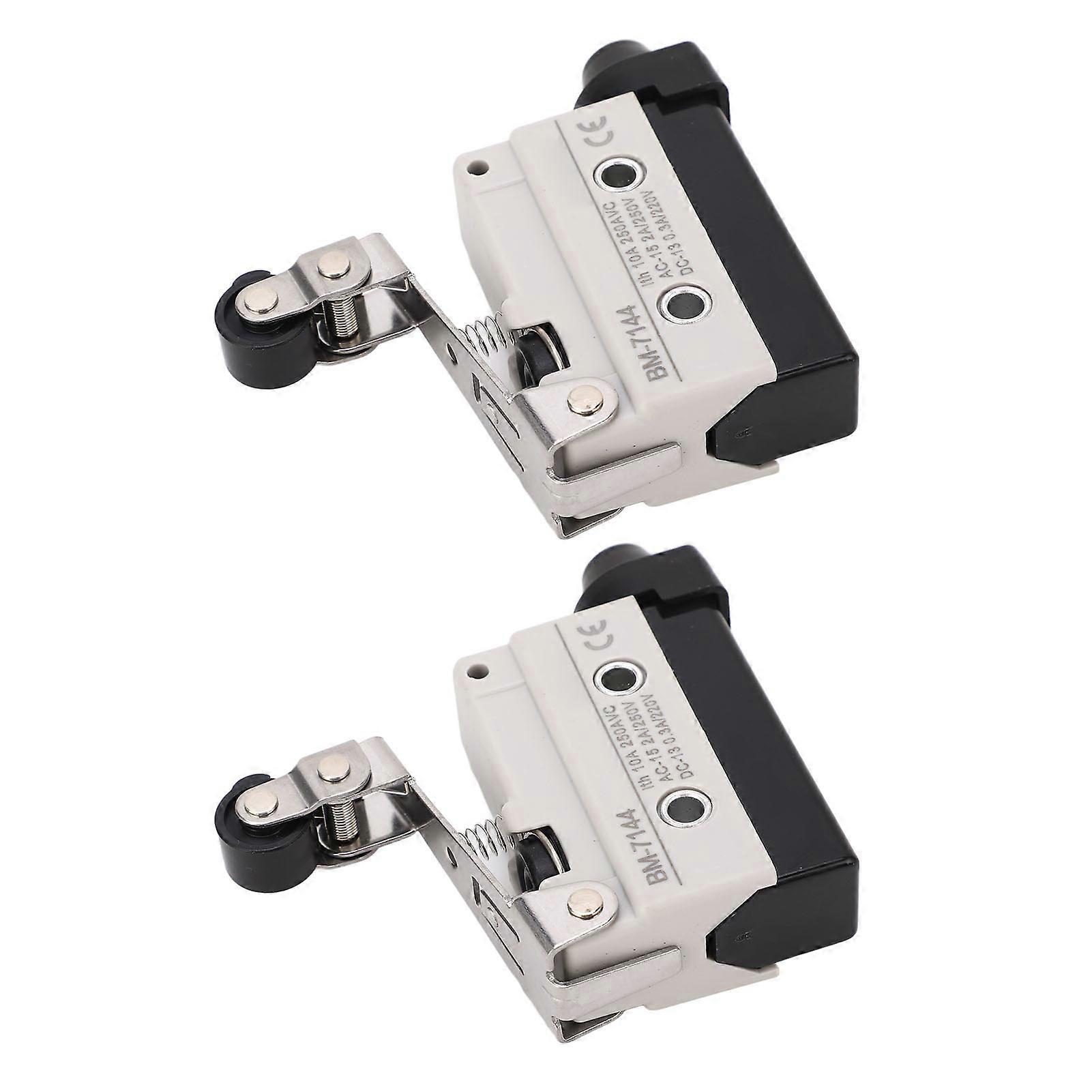 2PCS Micro Switches with Spring Roller Lever Travel Limit Switch for Mechanical Device NO+NC 250VAC 