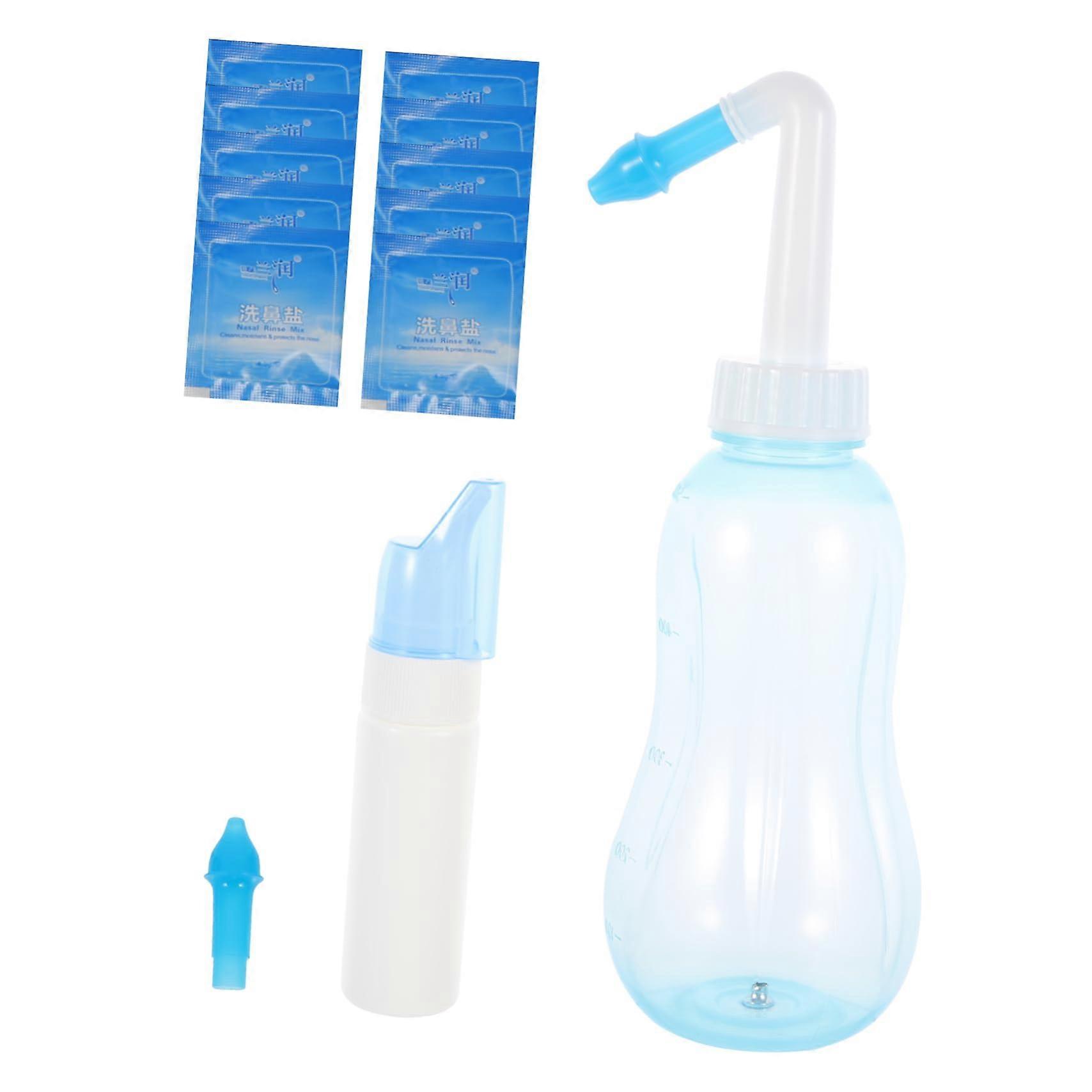 Nose Rinse 1 Set For Children And Adults, Home Nose Cleaner, Nose Cleaning Bottle, Portable Nose Washing Machine, Blue