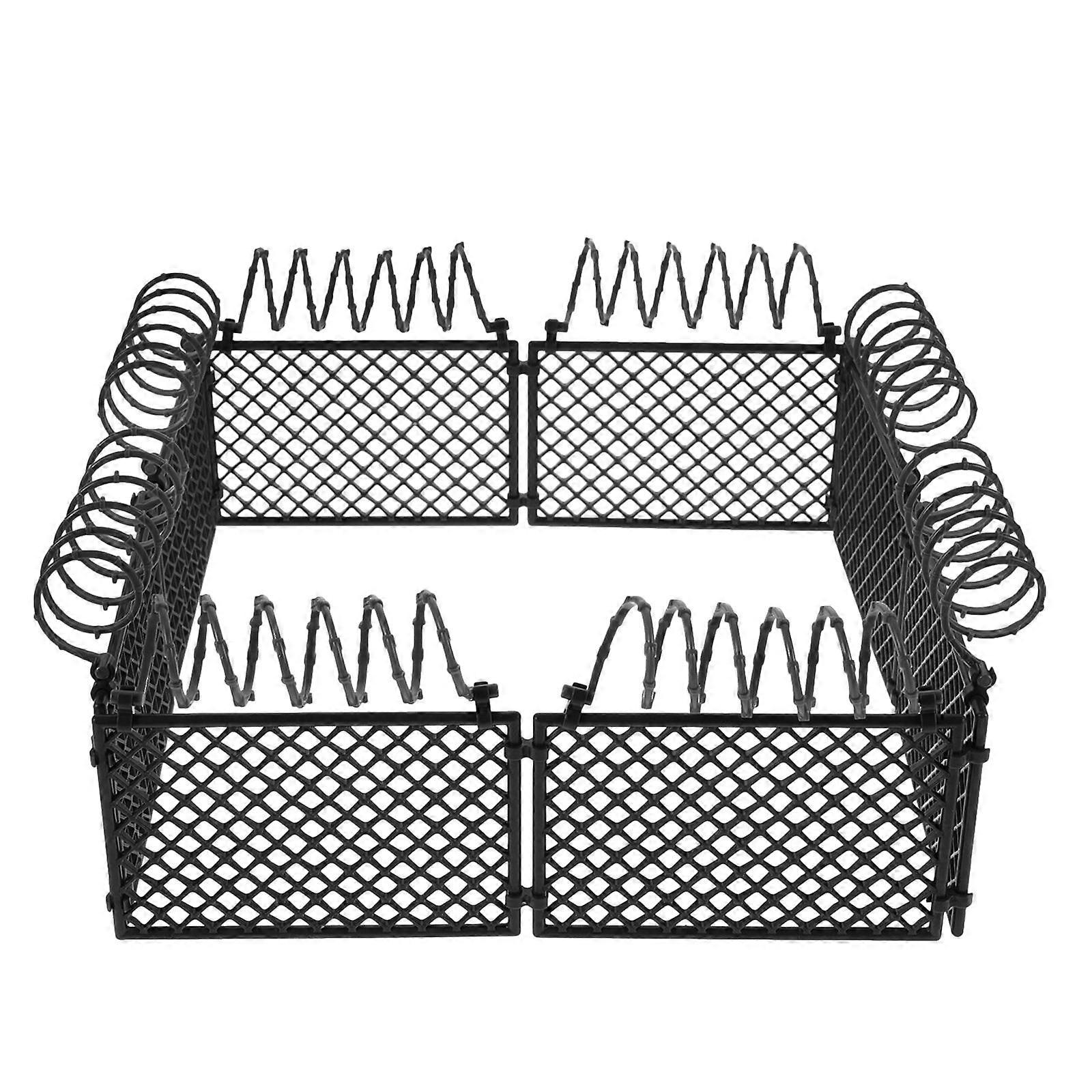 Black Miniature Fence Set for DIY Decorative Scenes with High Realism Plastic Accessories 1 Set