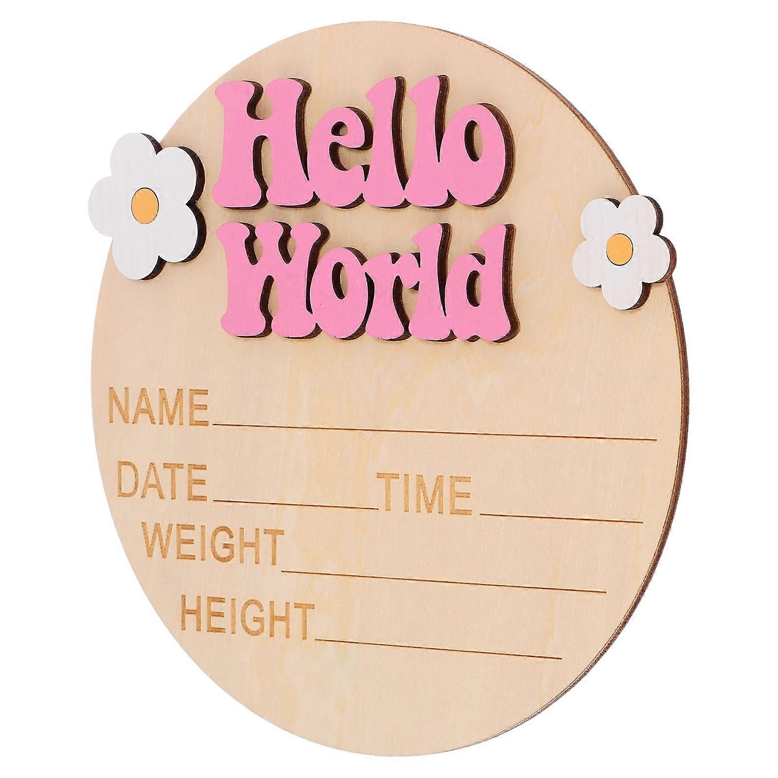 Newborn Birth Announcement Sign Name Plaque Photo Prop for Nursery Party Decor & Milestone Keepsake Gift