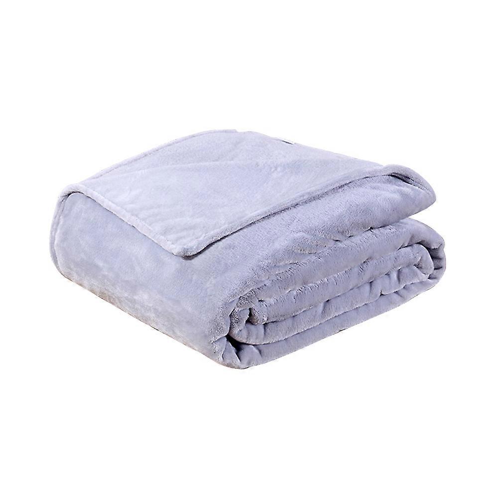 Warm Flannel Blanket for Winter Camping and Home Use Lightweight Super Comfy Grey 70x100cm