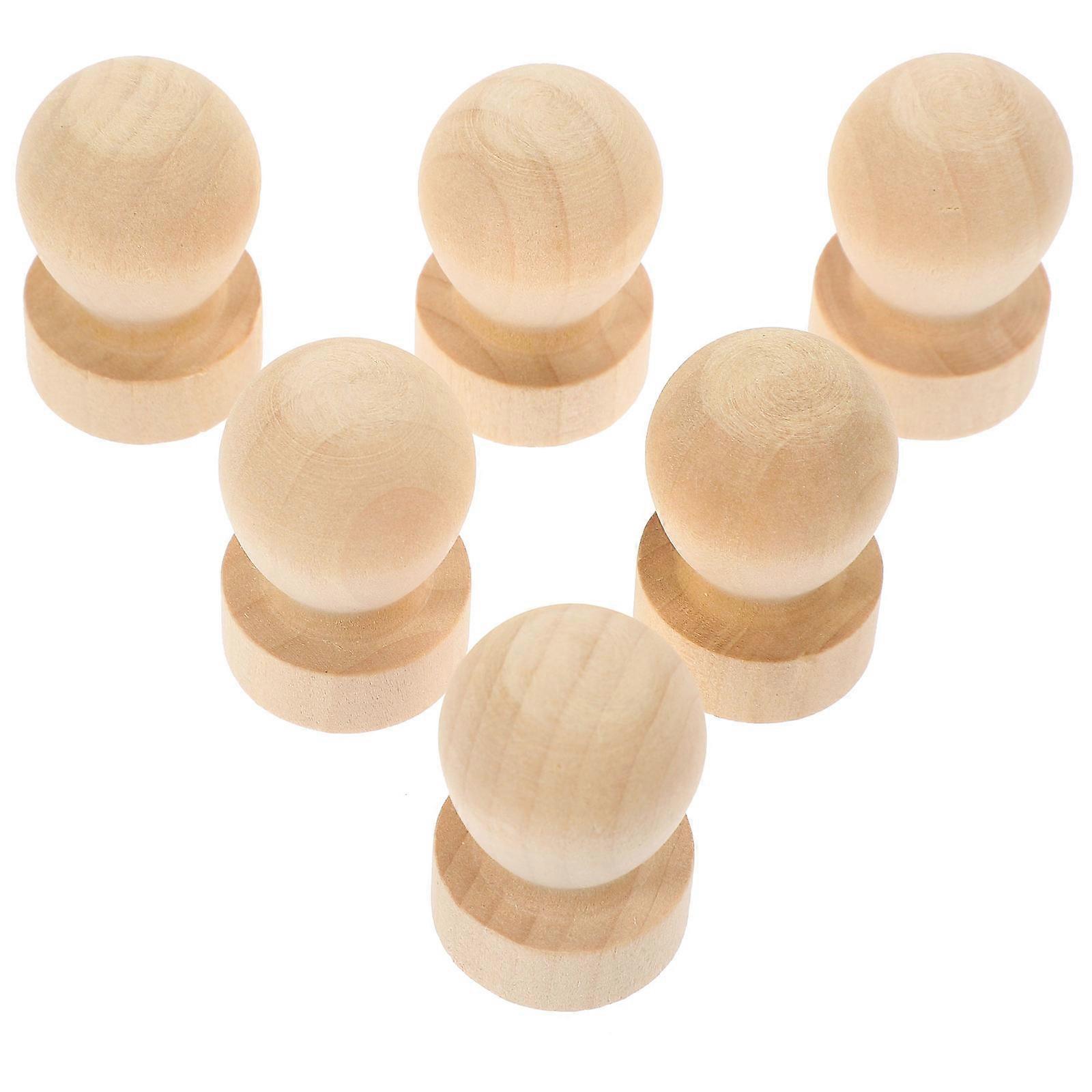 Seal Stamp Handle Wooden Wax Seal Handles Replacement Diy Long-Term Use Smooth Handling Assorted Color 2.5X4.2Cm 6Pack