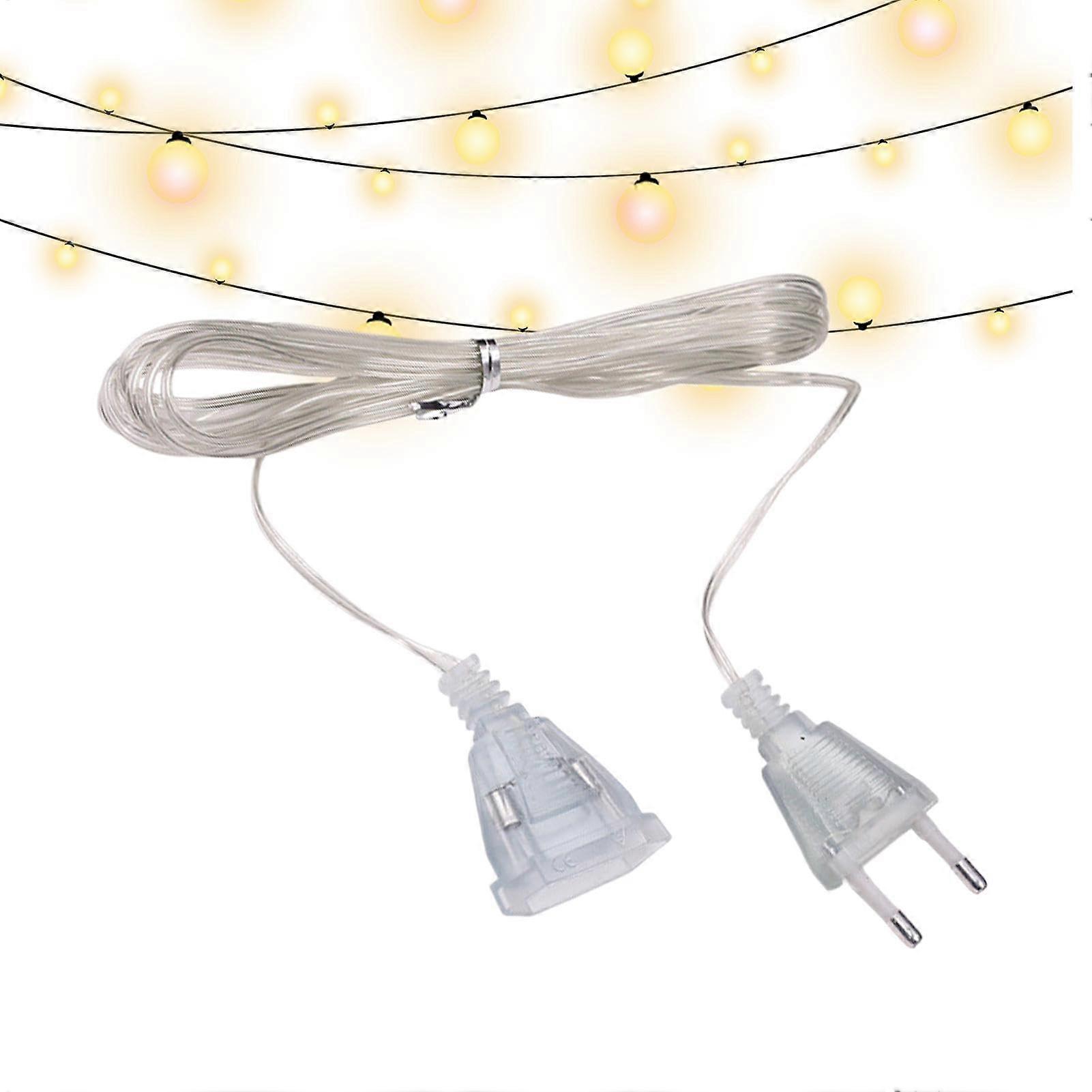Transparent extension cord, thin extension cord, 3 m, extension cord for lighting accessories, 220 V, thin cable made of PA.