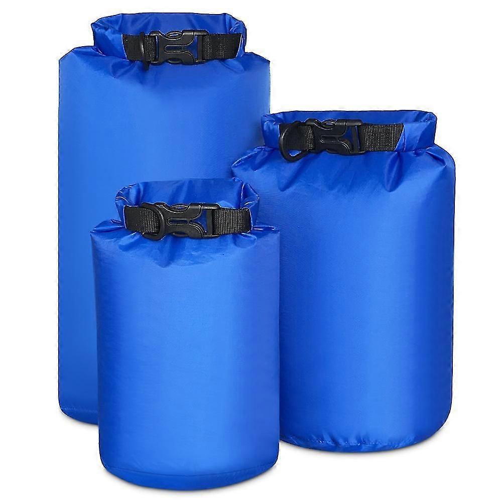 3-Pack Waterproof Dry Sacks for Camping & Boating - 2L, 4L & 8L Ultralight Design