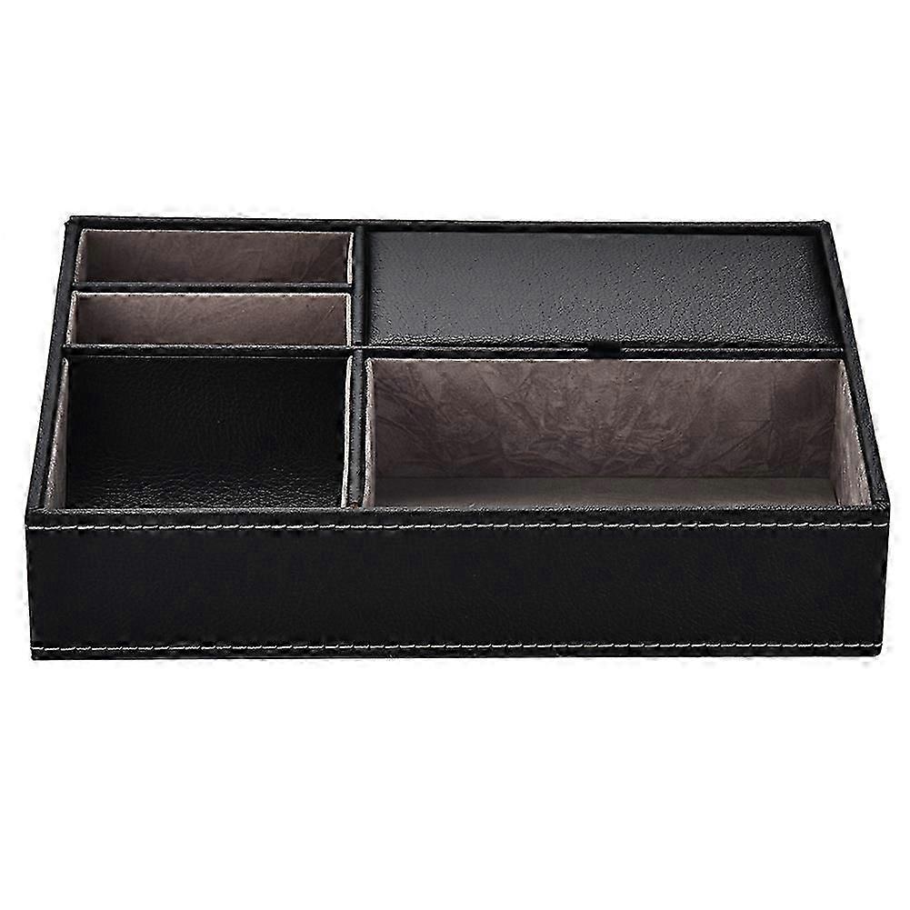 Versatile PU Leather Desktop Stationery Box - Office and Business Storage Solution