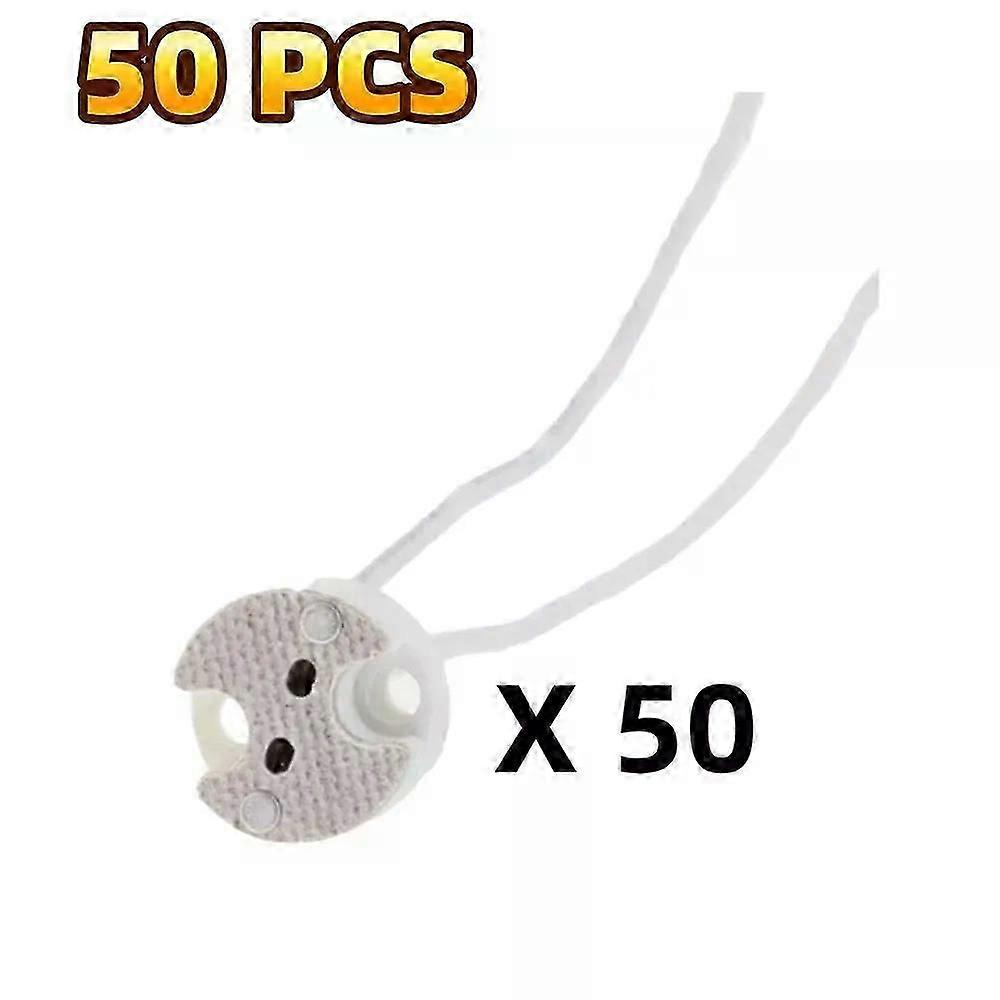 50 Pcs MR16 GU10 Lamp Base Light Holder Socket Ceramic Connector Adapter with Wire Fit For  Mr16/Gu10 LED Halogen Lamp