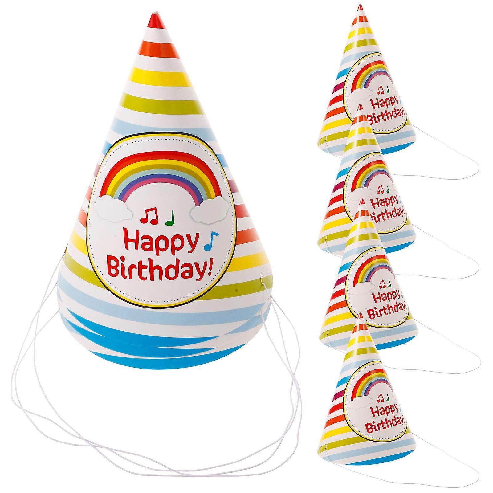 Colorful Paper Birthday Party Cone Hats for Celebration Portable and Practical 50 Pieces