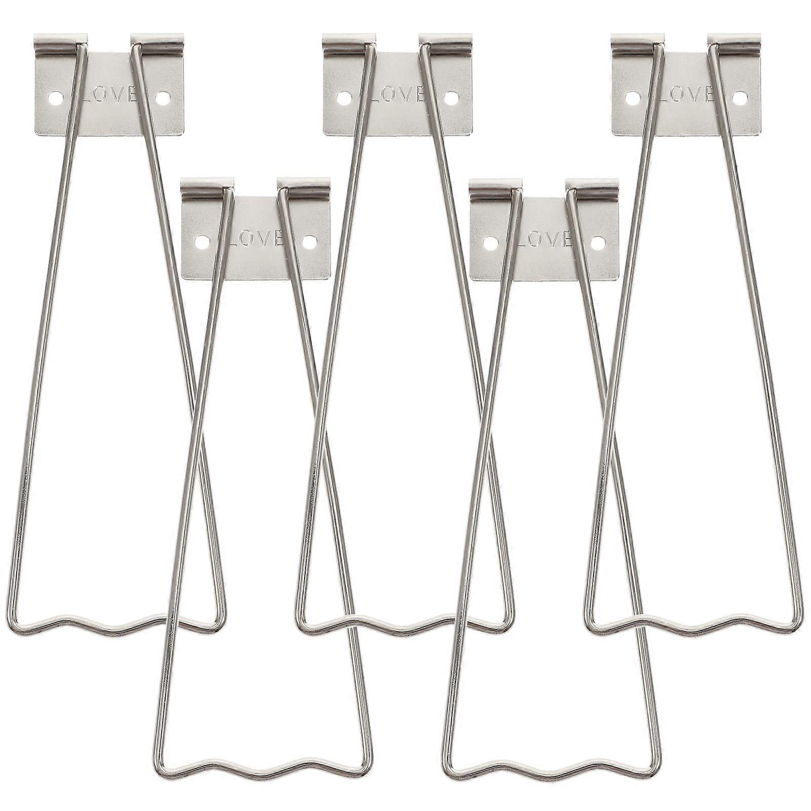Picture Easel Stand for Whiteboards Exhibition Display Silver Flat Shape High Grade Iron Material 5 Sets