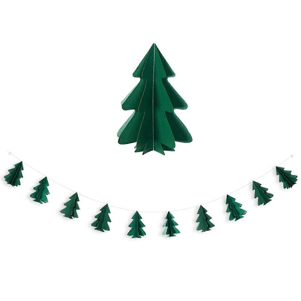 Christmas Tree Banner Garland Made of Paper for Party Decoration Assorted Color 2.4M
