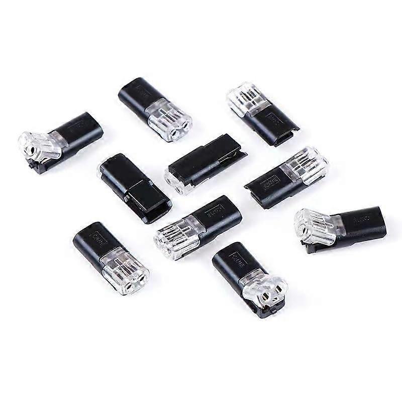 LED Welding-Free Wiring Terminal D2 Mutual Plug-In Quick Connector, Double-Wire, 10 Pcs Pack, Stripping-Free, One-Size