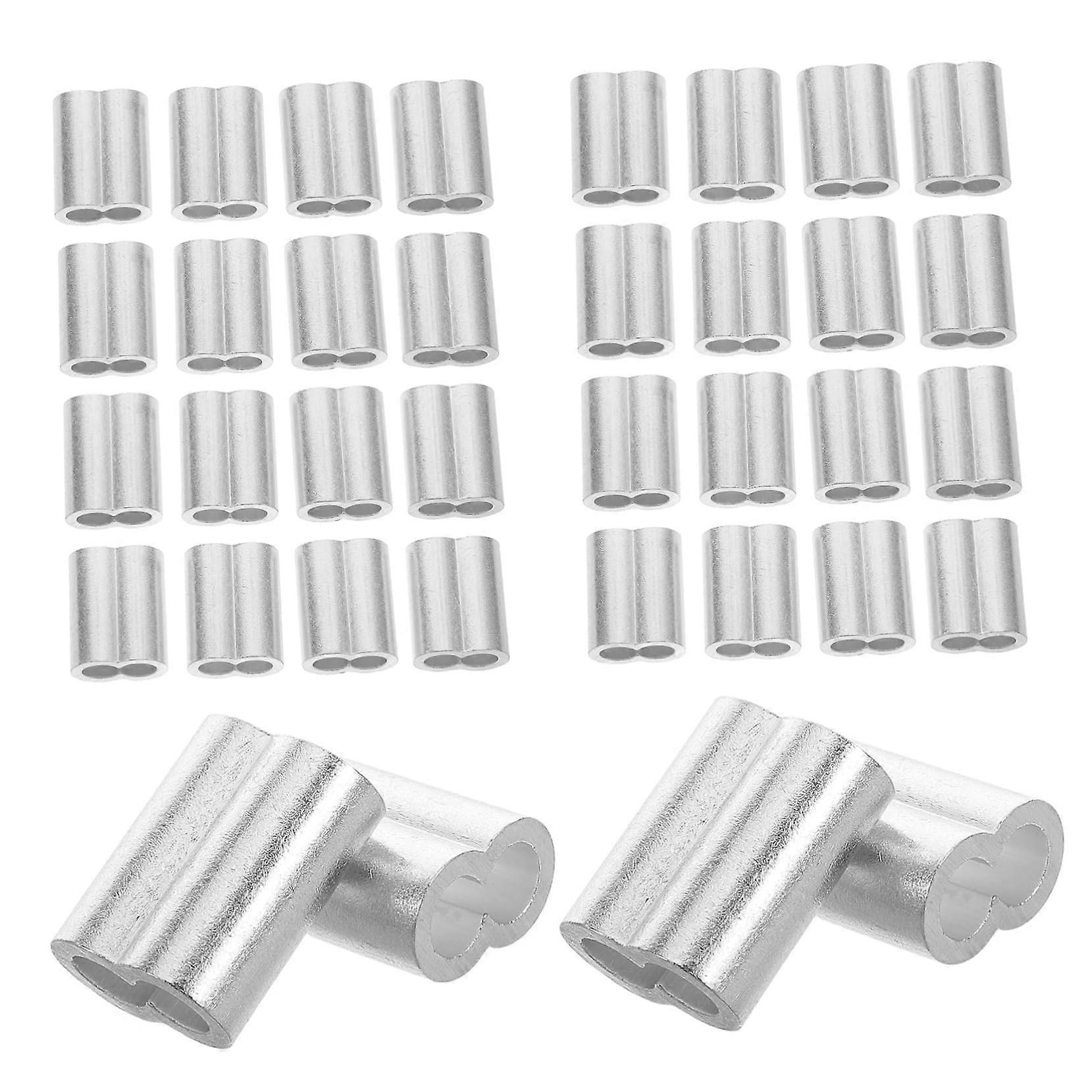 Aluminum Crimp Sleeves For Wire Rope - 50-Pack, Durable, For Construction And Outdoor Use, Secure Connection