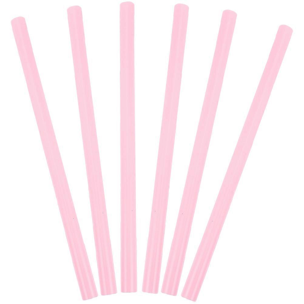 Silicone Straws Reusable Drinking Straws Heart-Shaped Pink 25.00X1.50X1.00CM Suitable for Cold and Hot Beverages 6Pcs