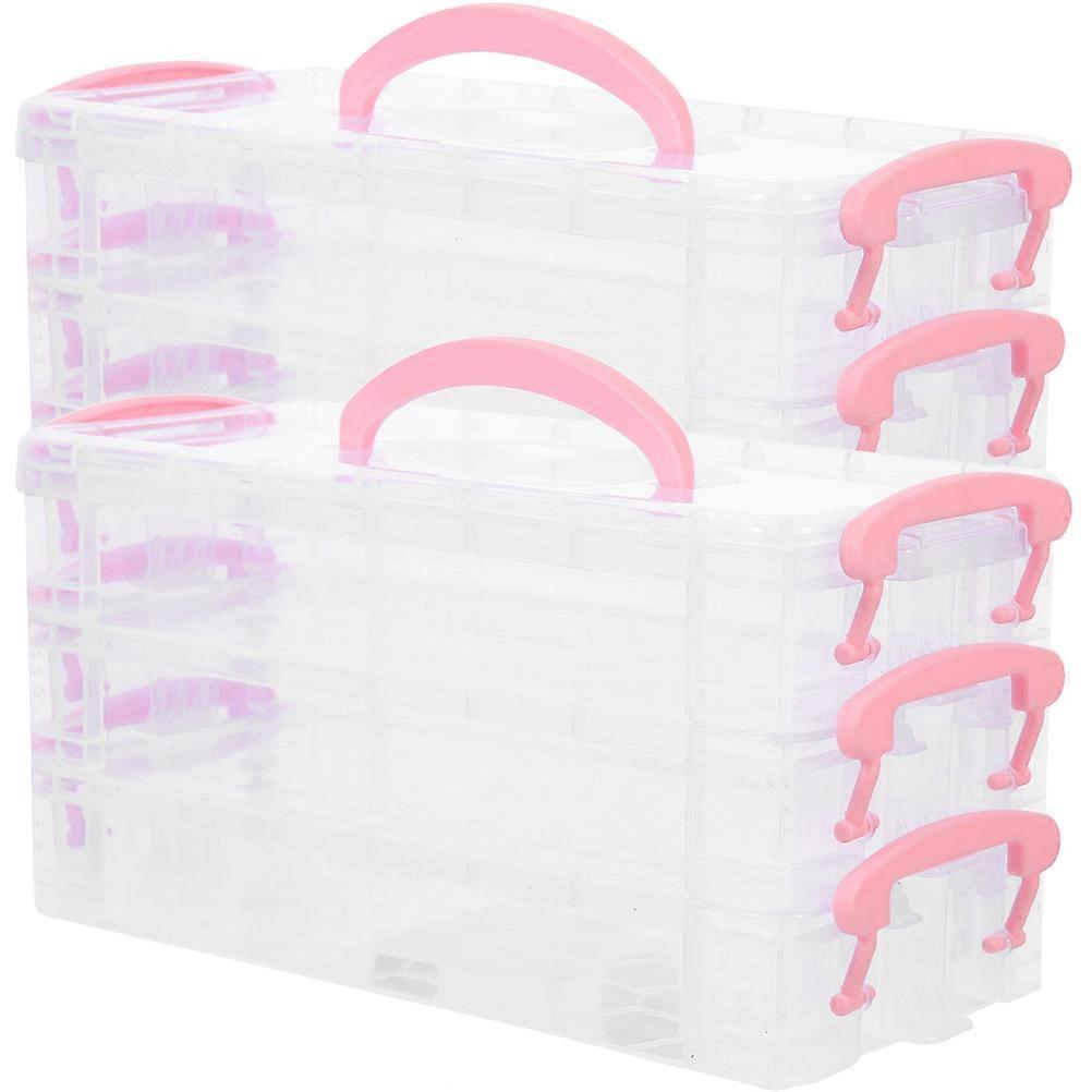 2pcs Stackable Pencil Holders Removable Pen Boxes 3 layer Storage Containers