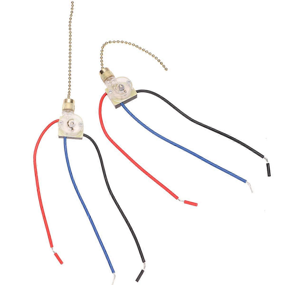 Ceiling Fan Pullchain Switch Replacement Part for Home Use Made of Plastic Multi Color 2 Pieces
