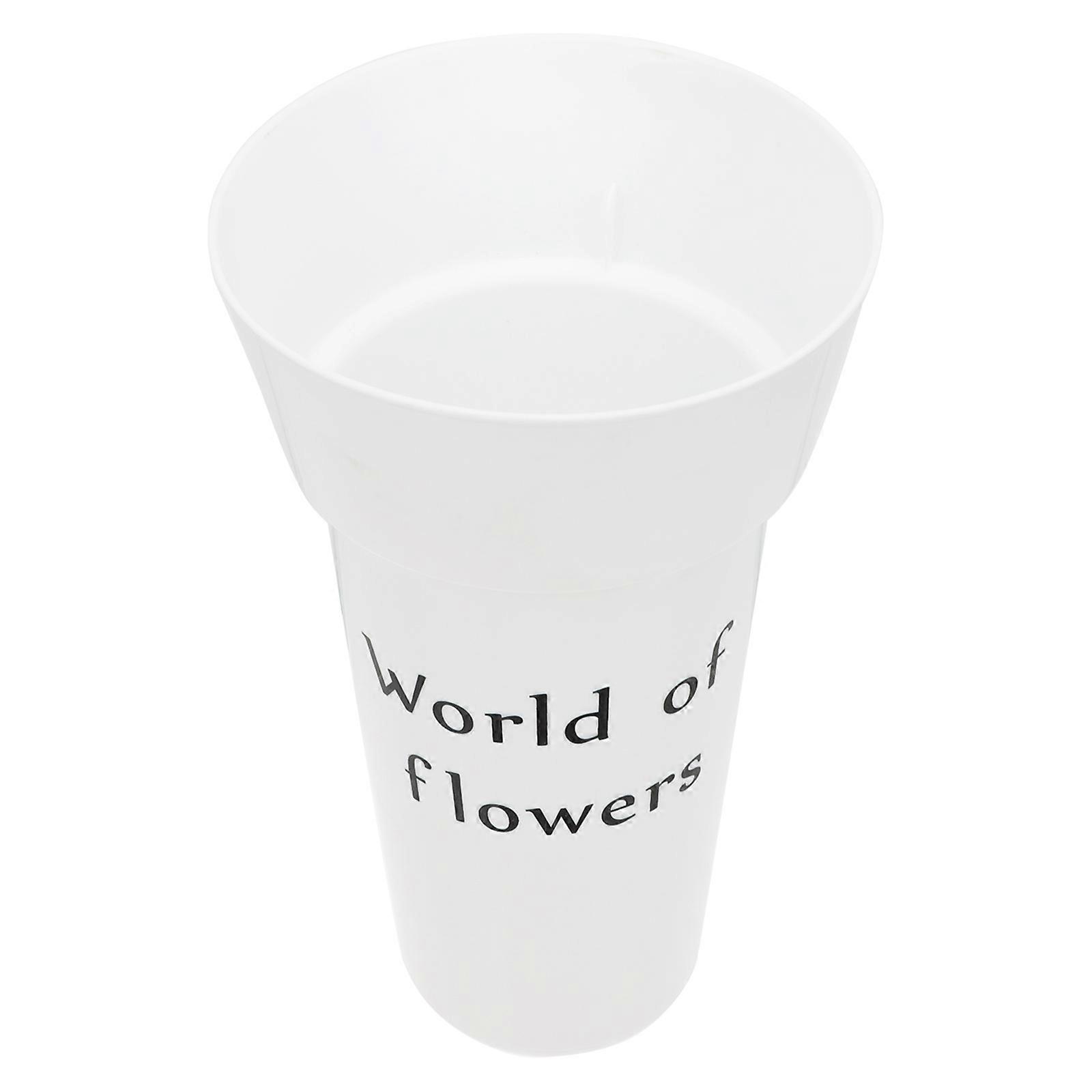 White Plastic Flower Bouquet Bucket for Storage Use Simple and Durable Design