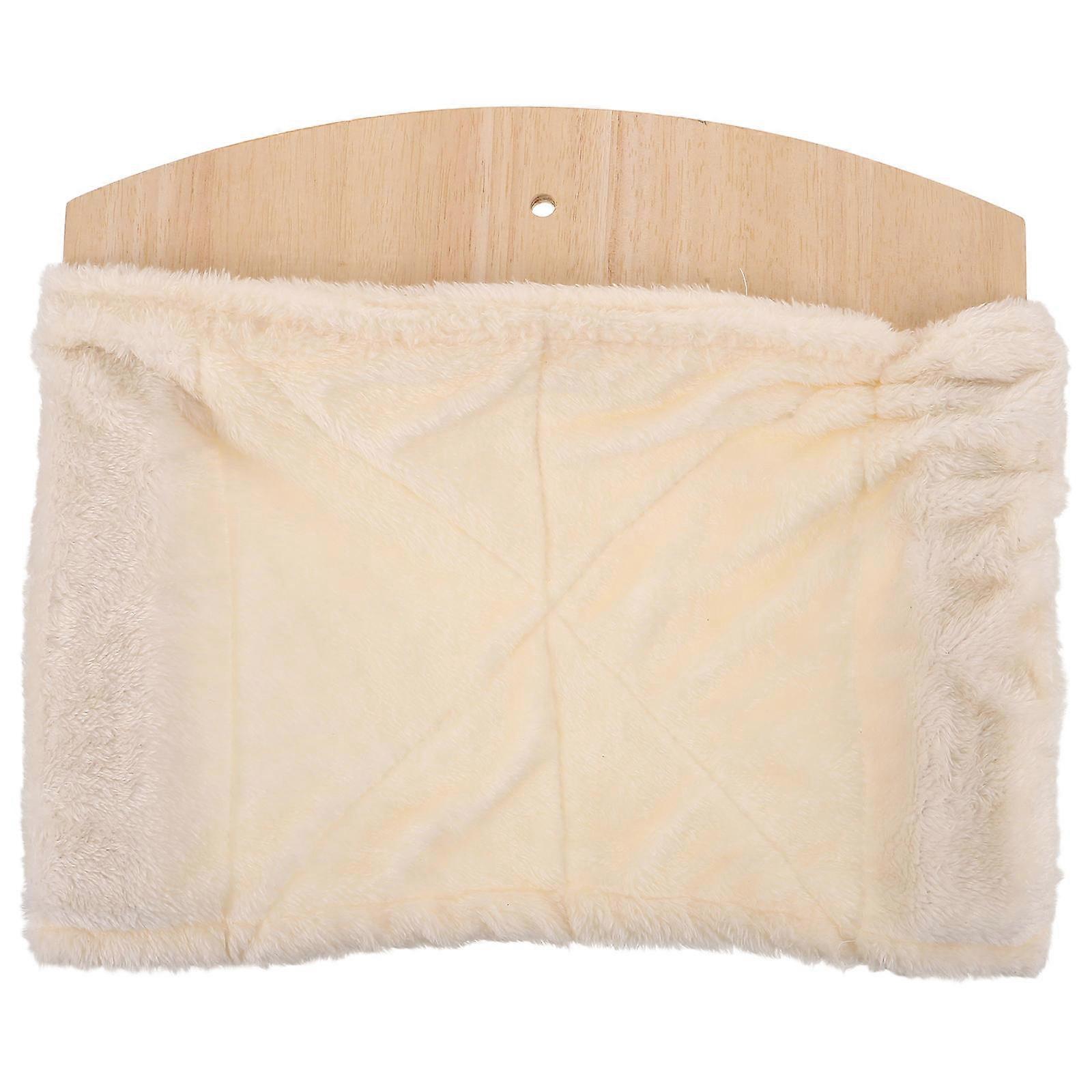 Stylish Hardwood Cat Wall Shelf with Hammock, Climbing Frame and Scratching Board for Indoor Play, Sleep and Exercise