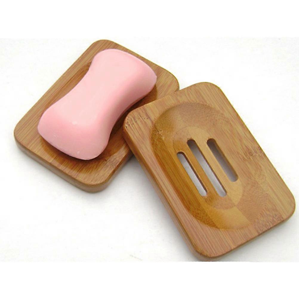 Bamboo Soap Dish with Drainage Tray – Mold Resistant, Quick Drying for Bathroom, Shower, and Kitchen Use