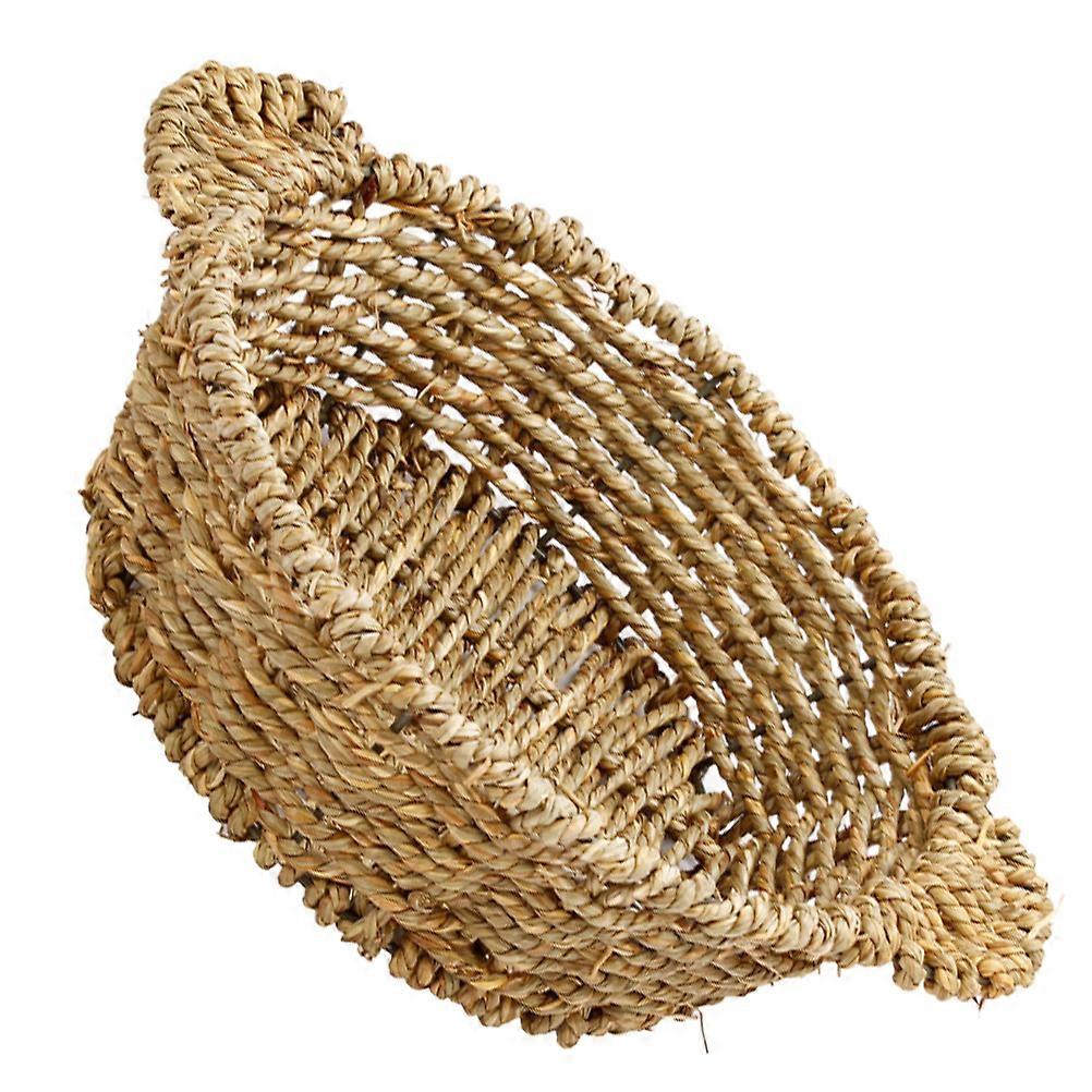 Handwoven Straw Pot Pad with Double Ear Design – Heat Insulating Mat and Lightweight Storage Basket for Home Use, Protects Tabletop and Hands from