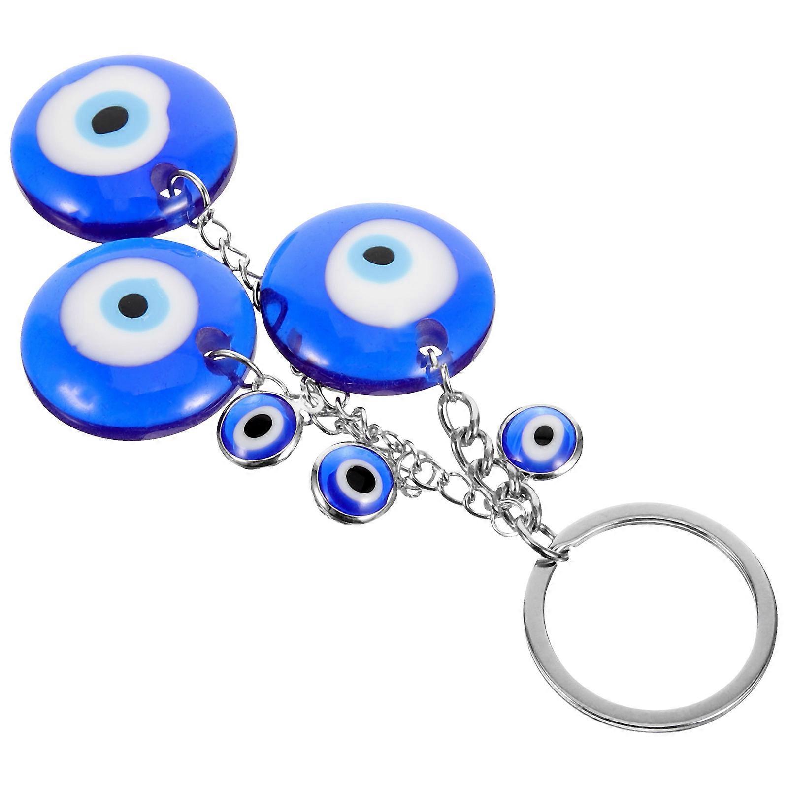 Stylish Blue Evil Eye Keychain for Bags and Keys Durable Alloy and Plastic Design 5.5 Inches