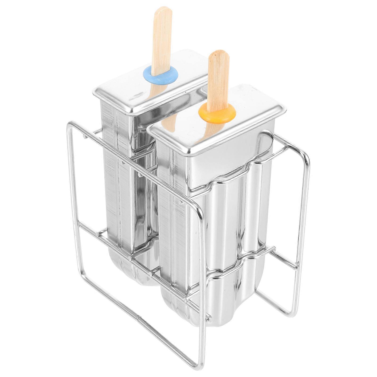 Stainless Steel Popsicles Maker Mould for Homemade Ice Cream Fun Easy to Use Silver Size 1 Set