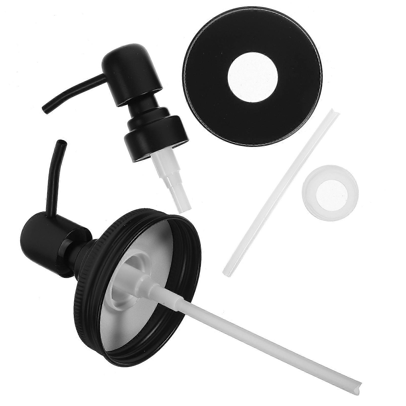 Convenient Pump Lid 2Pcs For Food Storage Black Round Design Manual Press Functionality With Material
