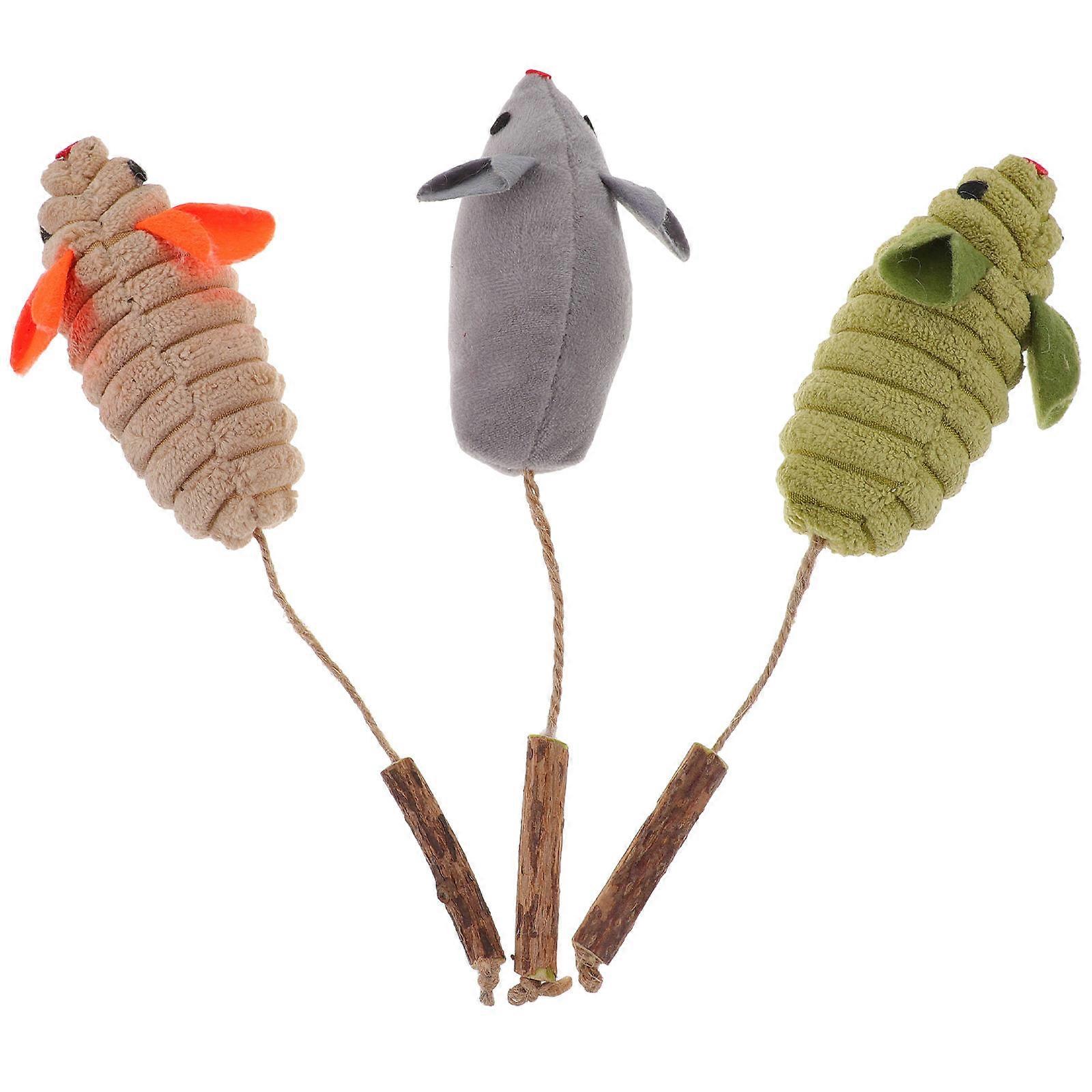 3Pcs Cat Mouse Toys For Pets Stress Relief Interactive Play Assorted Instinct Stimulation