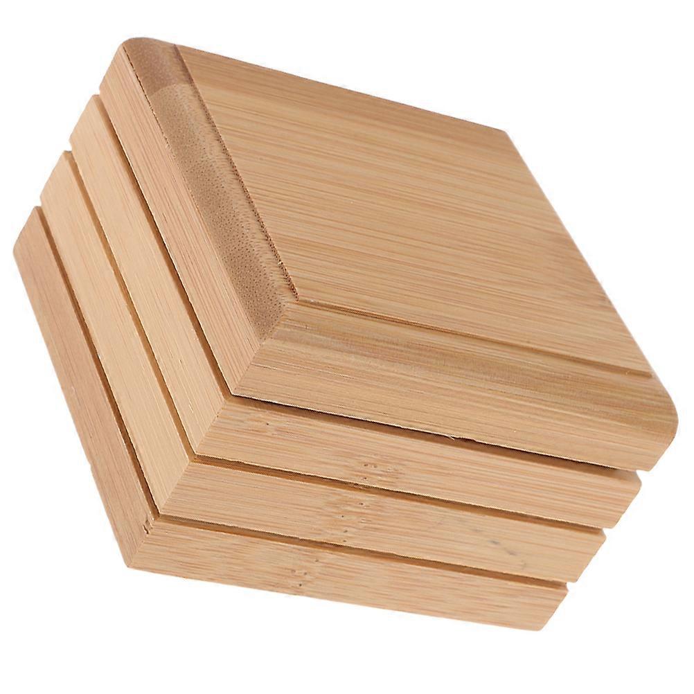 Beige Bamboo Soap Holder for Storage with Drainage Design Minimalist Soap Dish for Bathroom 6.5 x 4.5 x 2.5 inches