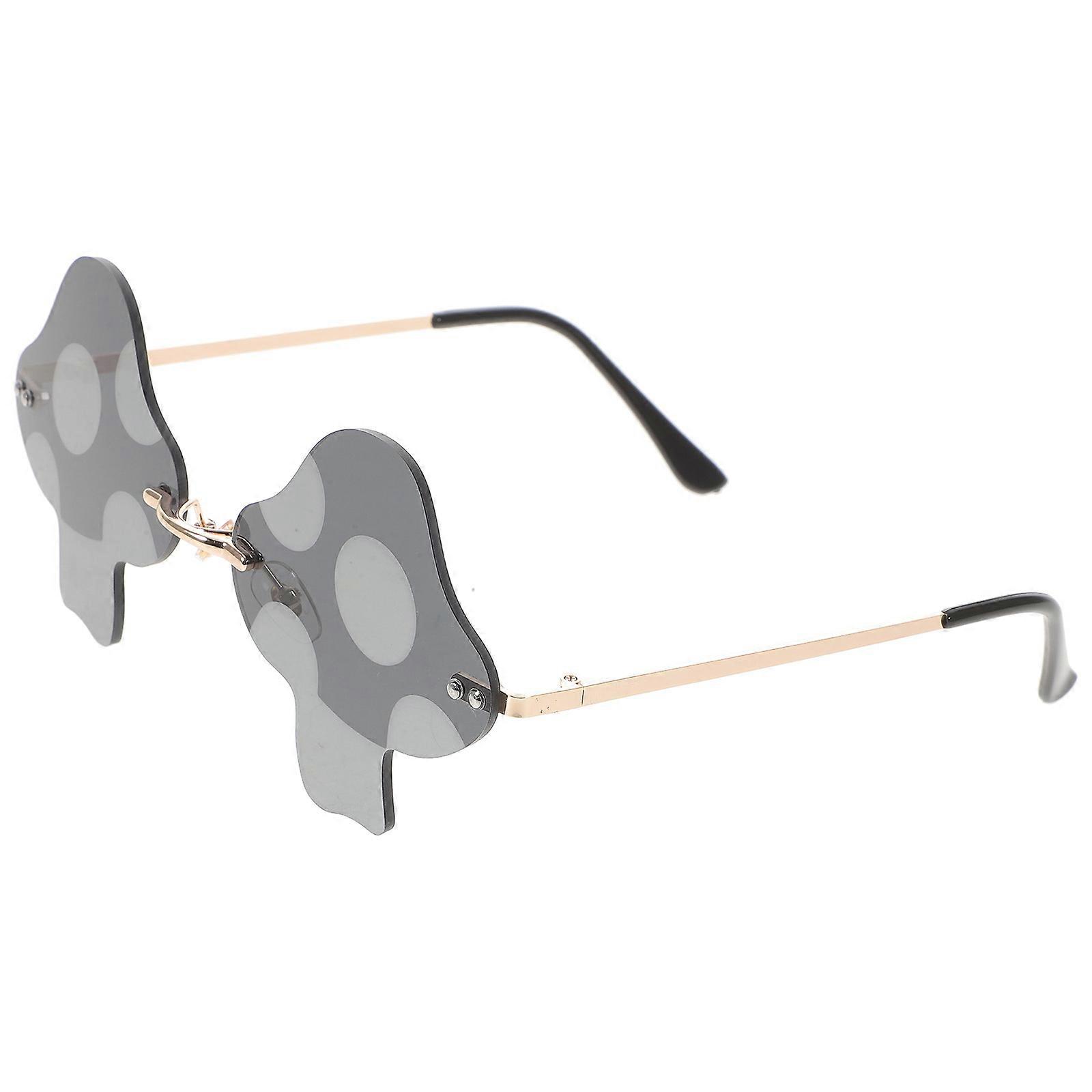Funky Trendy Sunglasses with Edge for Decor Grey Alloy and PC Material Unique Mushroom Shape