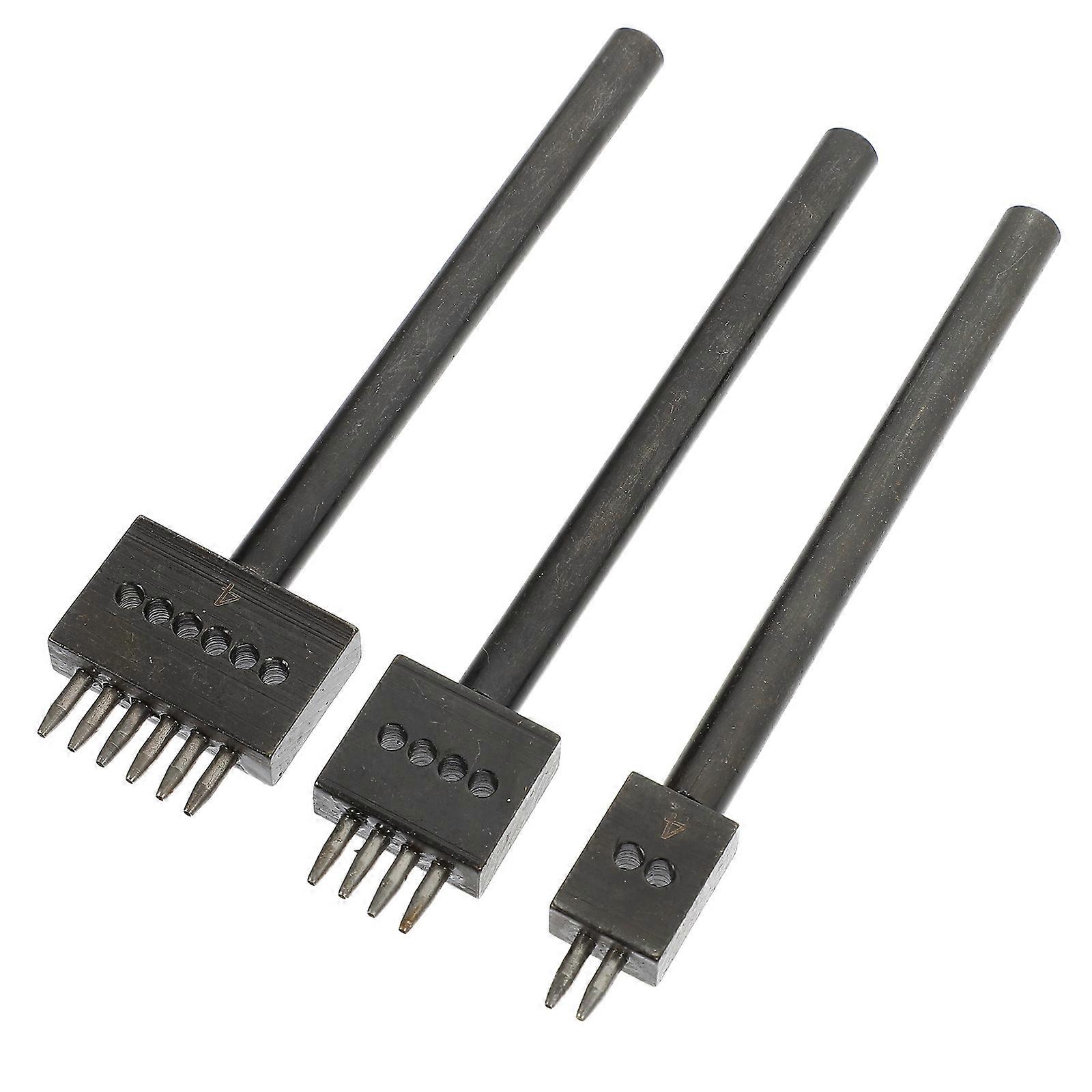 Leatherworking Hole Punch Tools Set For DIY Craftsmen Includes 3Pcs Round Punching Devices With 5mm Spacing