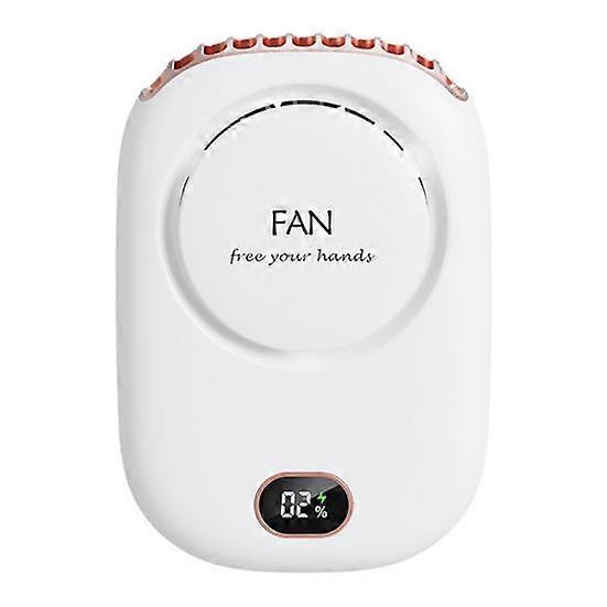 Portable Hanging Neck Fan Digital Display Strong Airflow Low Noise USB Rechargeable Bladeless Mini Cooling Fan