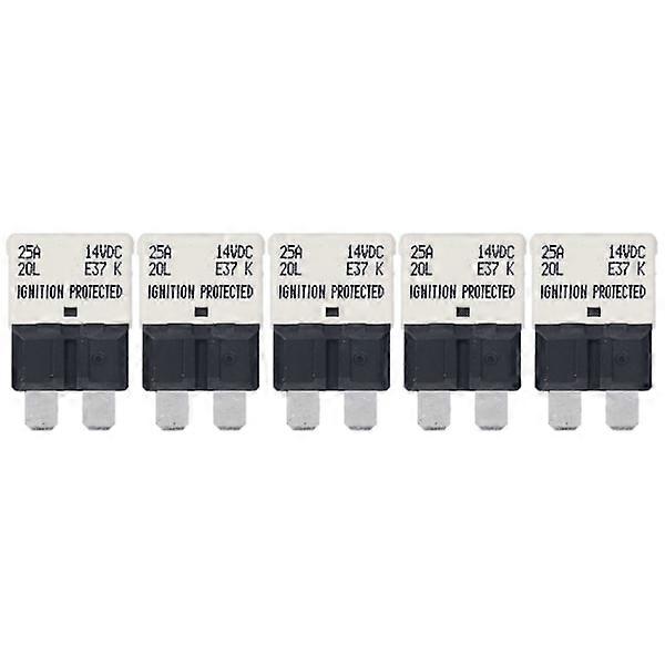 E37 Auto T1 Reset Circuit Breaker UL Class 94V0 Thermoplastic ATC ATO Circuit Breaker 25A 5-Pack