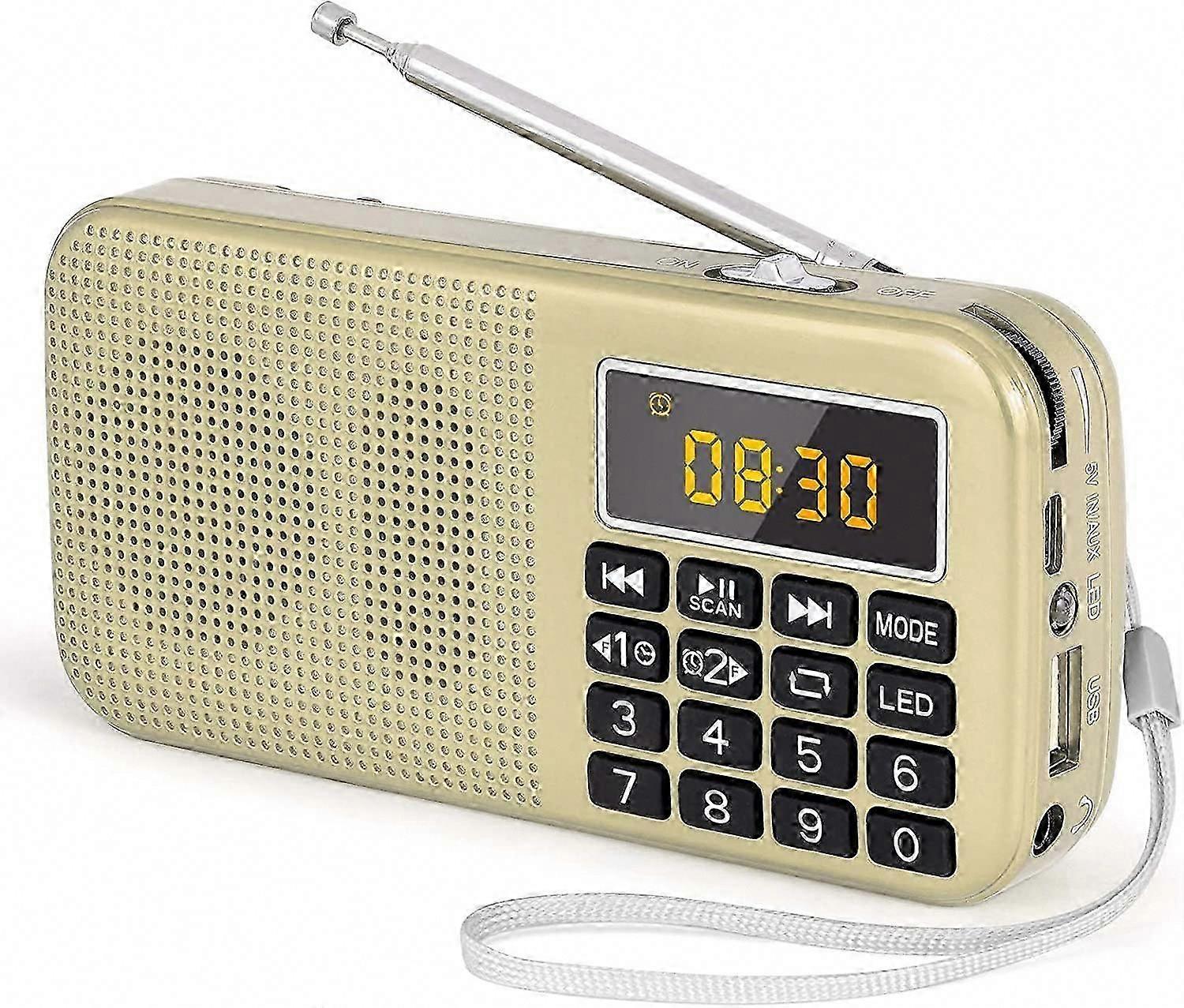Portable Radio, FM Radio with Large Capacity Rechargeable Battery