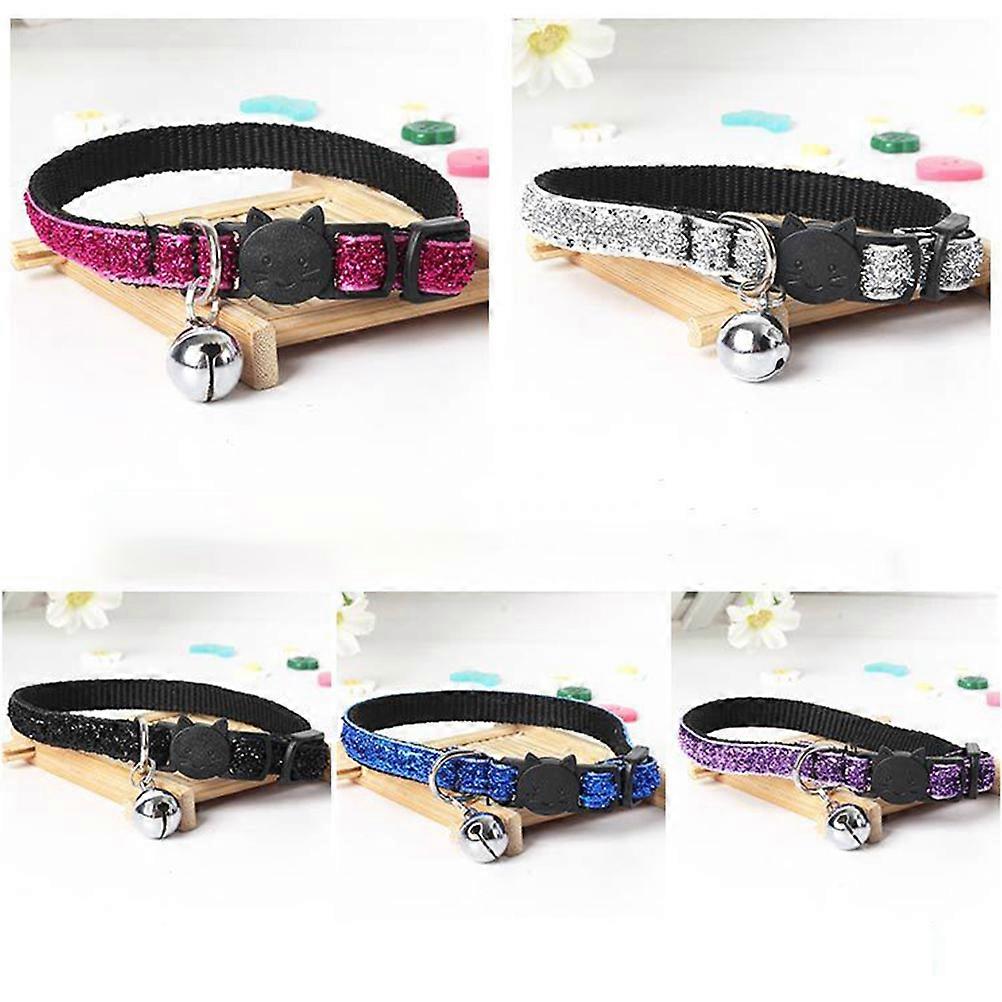 Cat Collar Nylon Adjustable Collar with Quick Release Buckle 5Pcs