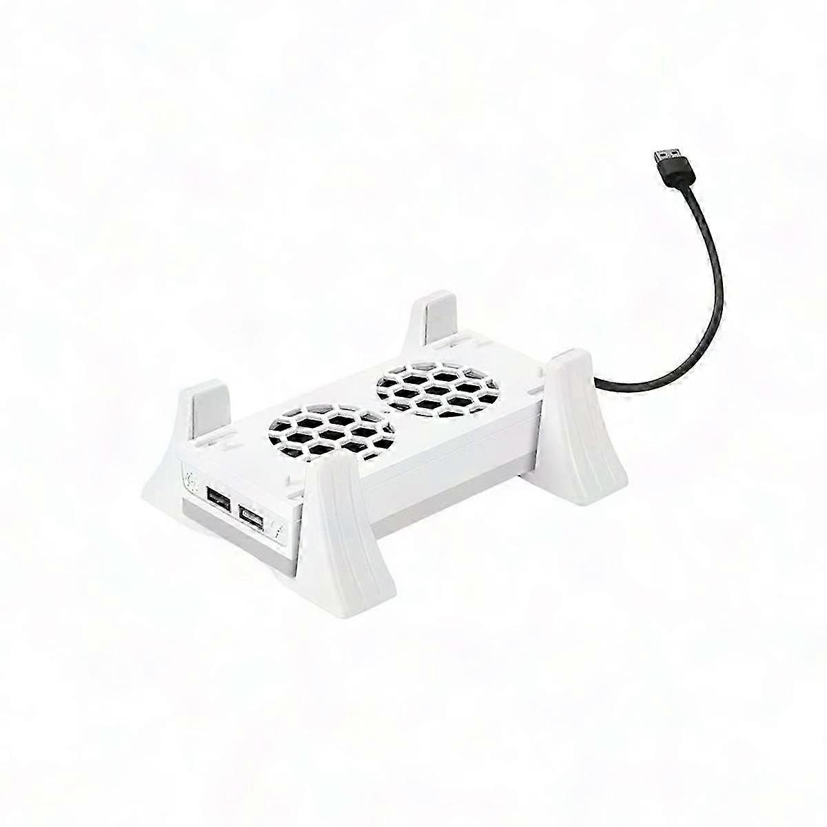 Vertical Stand with Dual Cooling Fans & 3-Speed Adjustable Holder with RGB Light