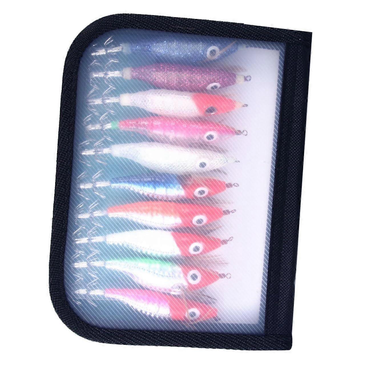 10 Pieces Glowing Shrimp Lures with Hooks Artificial Squid Baits for Various Fish Species Durable and Lightweight for Fishing Enthusiasts