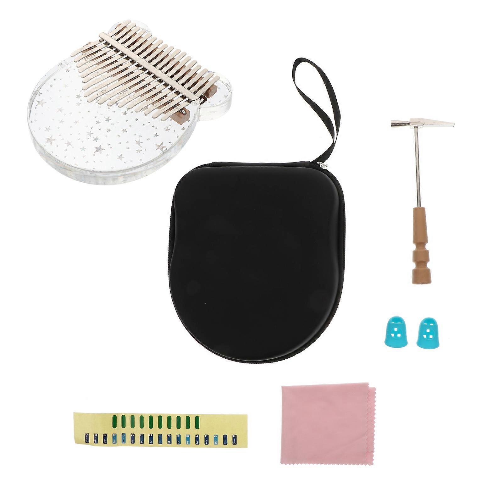 Mini Kalimba Thumb Piano Set Portable Crystal Glass Musical Instrument for Beginners to Improve Finger Flexibility and Develop Musical Talent
