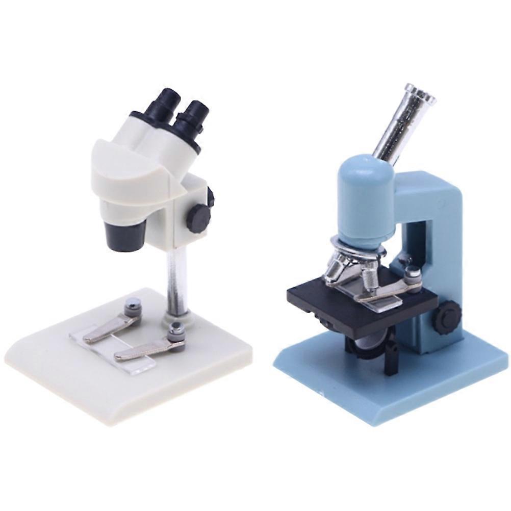 Miniature Microscopes for Dollhouse Accessories – Simulated Science Equipment, Detailed Micro Scene Decoration for Tiny Doll Playhouses, Safe and