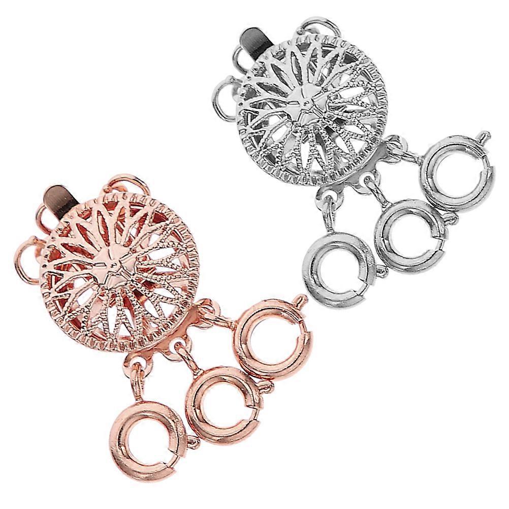 Necklace Separator For Layering 2Pcs Buckles For DIY Jewelry Making Enthusiasts Round Edges Attractive Design