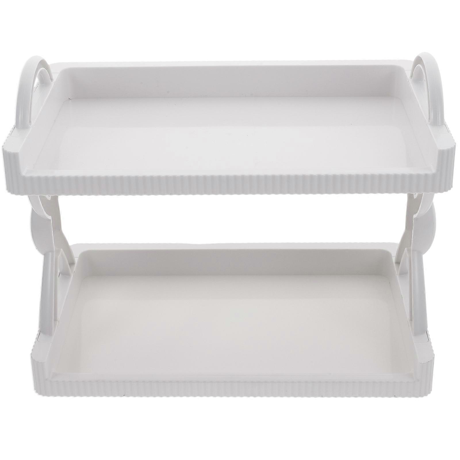 White Storage Box for Home Dual Use Multi-layer PP Material Organizer 7.87"x3.94"