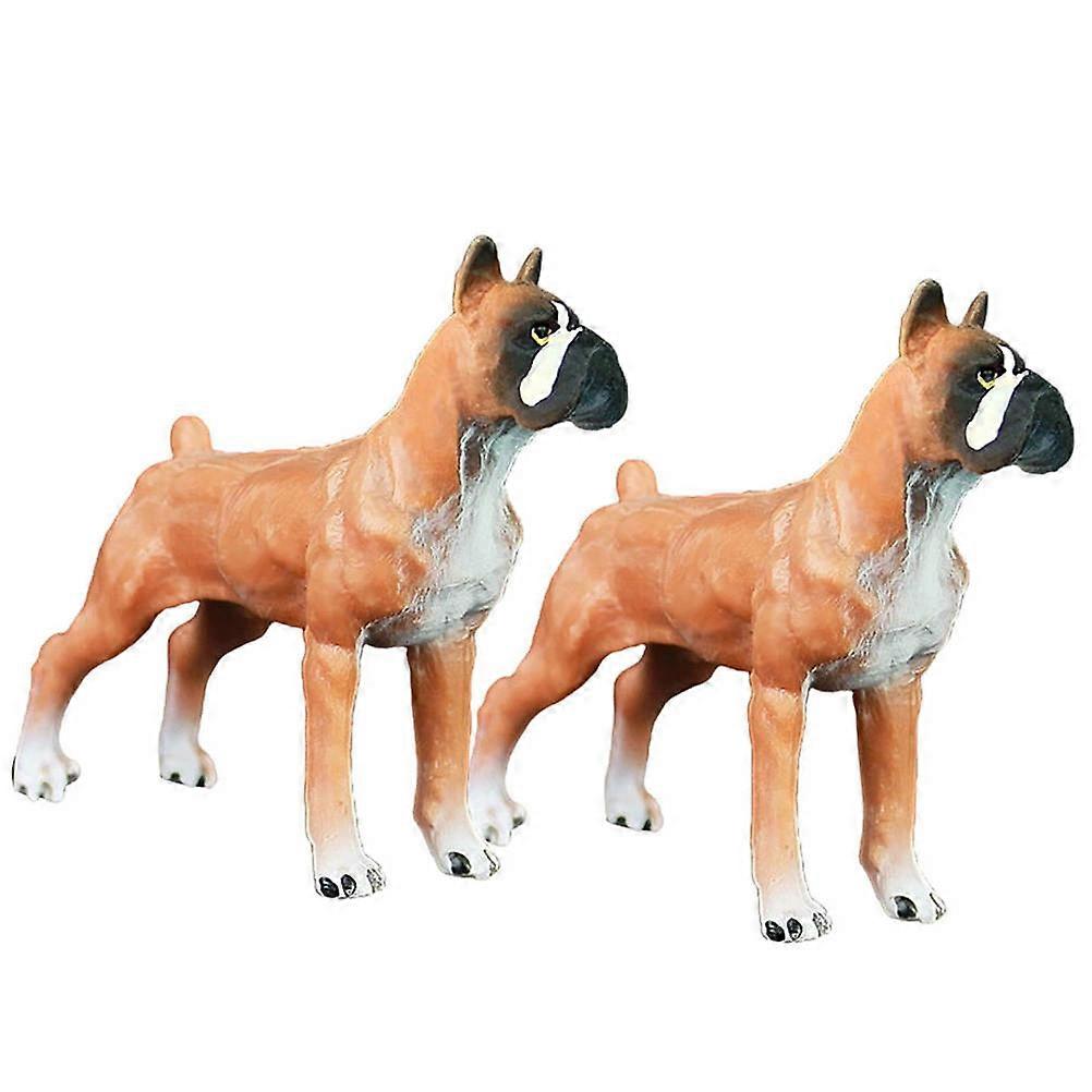 Small Dog Figurines Realistic Puppy Models Decorative Statues for Home Office Garden Table Desk Decorative Craft 2pcs