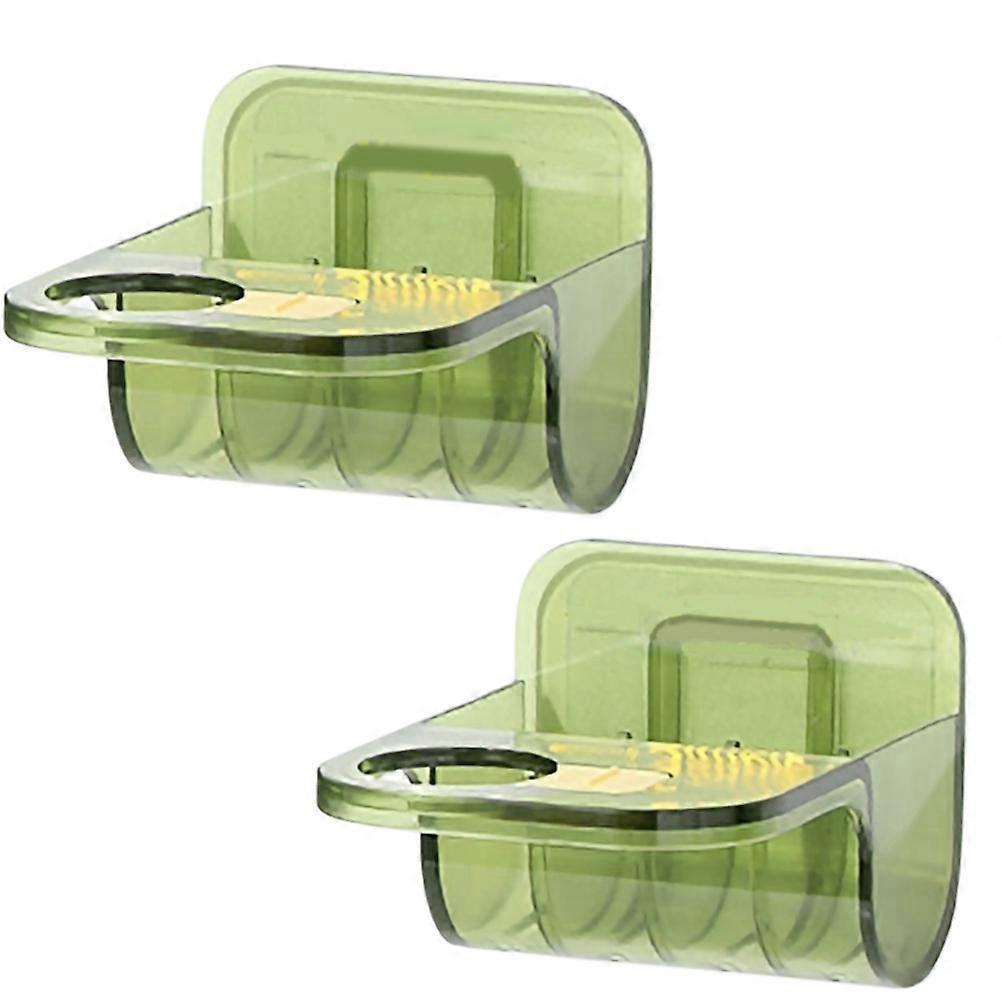 2Pcs Adhesive Shampoo Bottle Holder Multi Use Wall Rack Shampoo Storage Soap Organizer