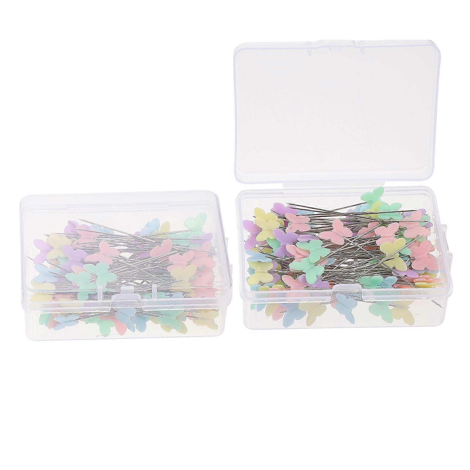Durable Sewing Pin Tools With Plum Blossom Head 5.5X1.2cm Ideal For Sewers In Assorted Color 200Pack