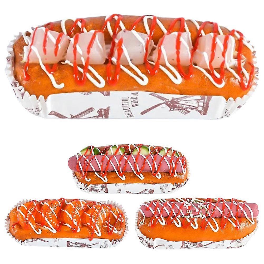 Fake Bread Model Display Model For Mother's Day, Valentine's Day, And Christmas Decoration Made Of PU In Assorted Color 4Pcs