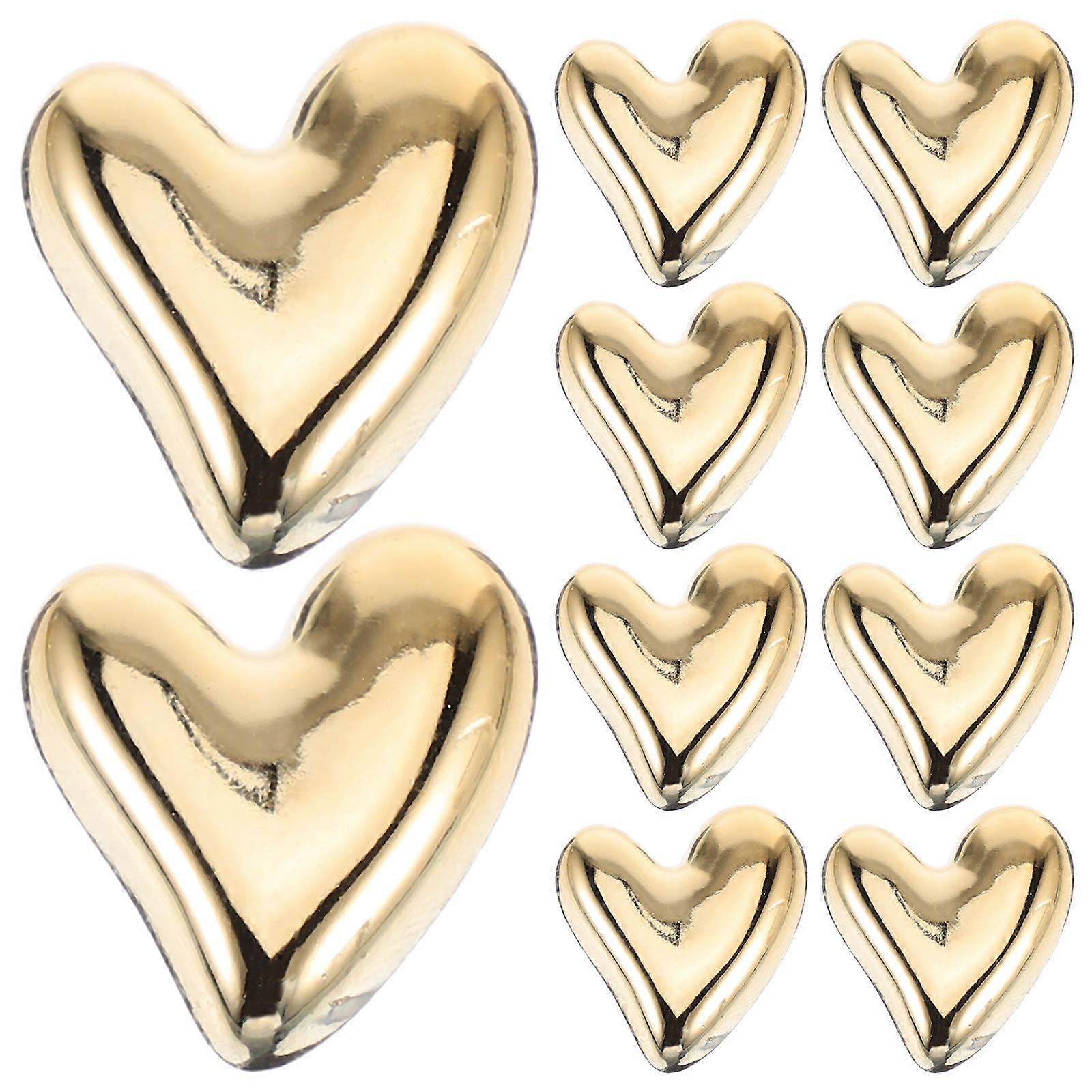 20pcs Heart Shaped Refrigerator Magnets, Shiny Electroplated Design, Cute Decorative Photo Magnets for Fridge, Whiteboard & Locker Organization