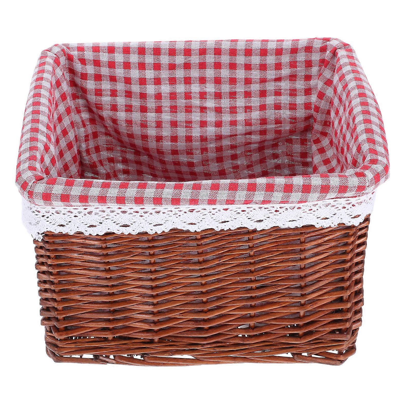 Woven Storage Basket for Home Organization Made of Willow Multifunctional Cube Baskets 6.5 x 9 x 11