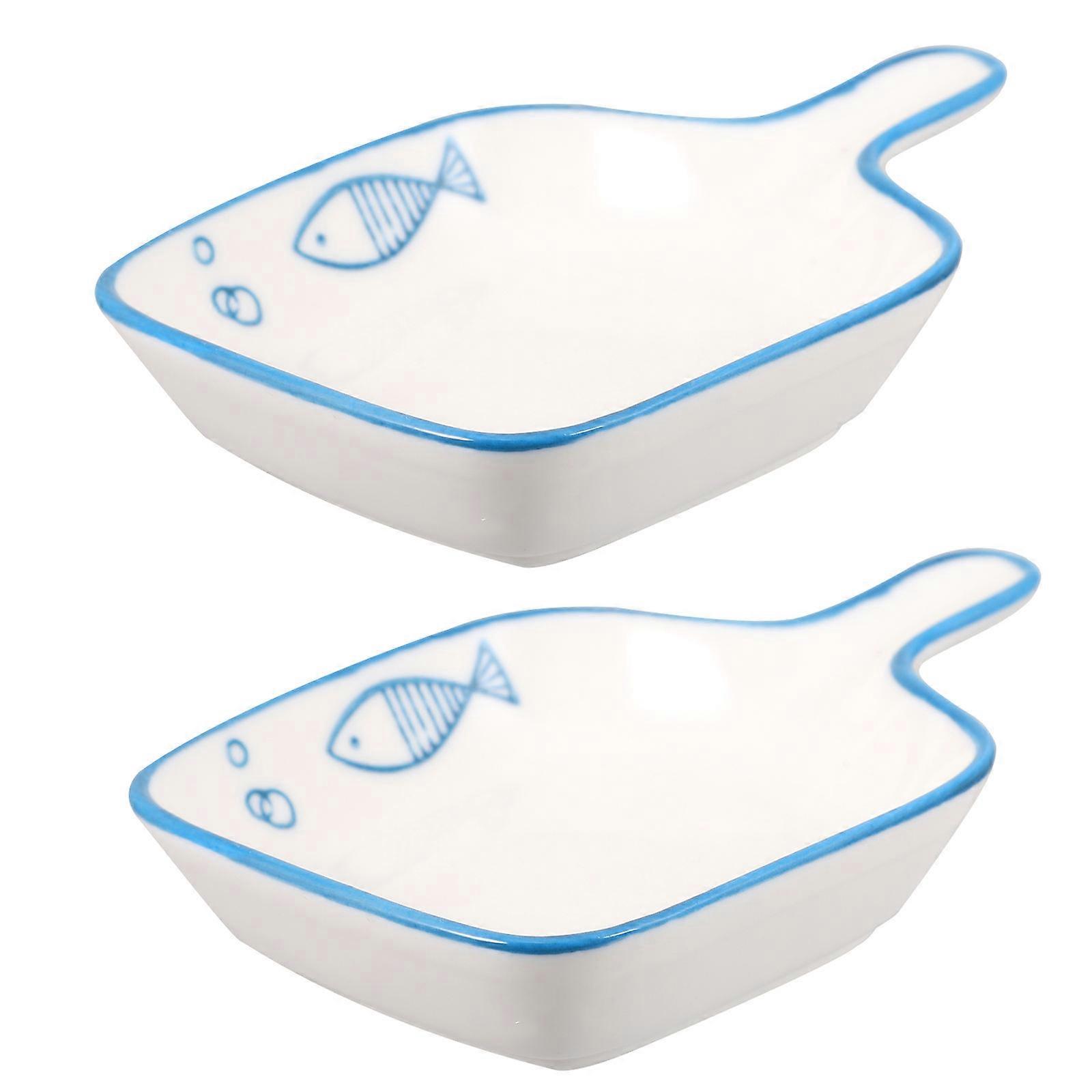 Ceramics Sauce Dishes For Seasoning Dish Lovers With Storage Functionality In Multi Color 2Pcs