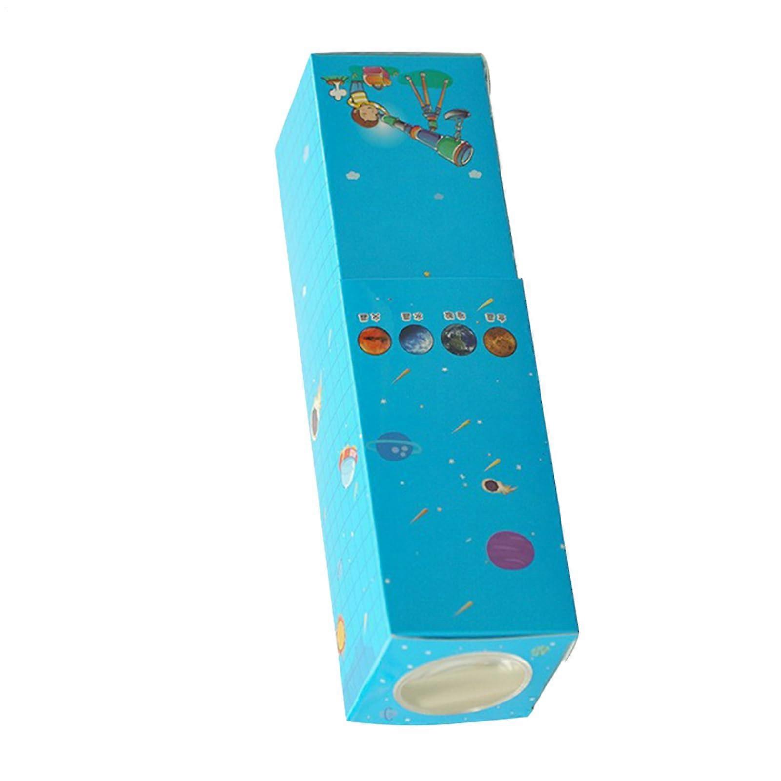 Toy Telescope Kit, Cardboard Science Set for Beginners, DIY Learning Model, Portable Blue STEM Activity for Outdoor Classrooms