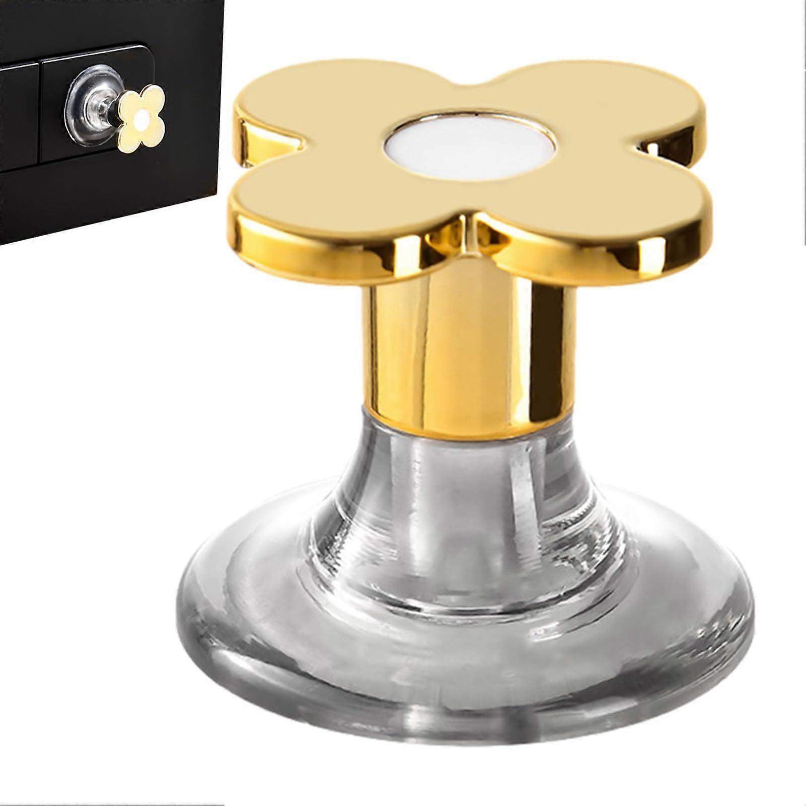 Toilet Push Button Replacement, Smooth Flower Shaped Design, Waterproof Adhesive Tank Button for Bathroom, Gold/Silver Finish